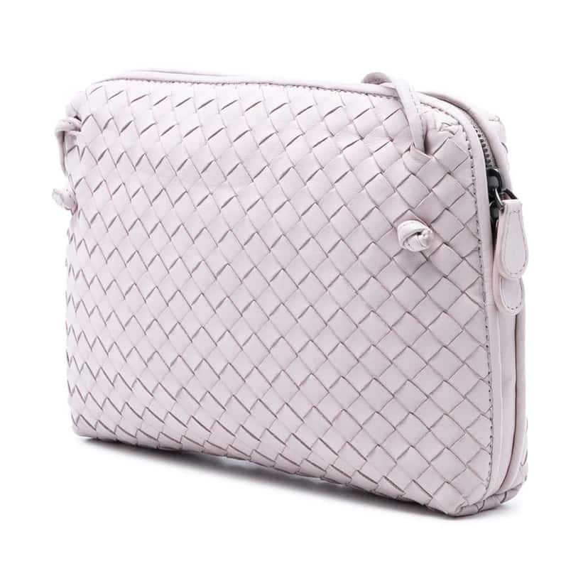 Bottega Veneta Nappa Intrecciato Nodini Crossbody Purple Leather Very good condition - Back View