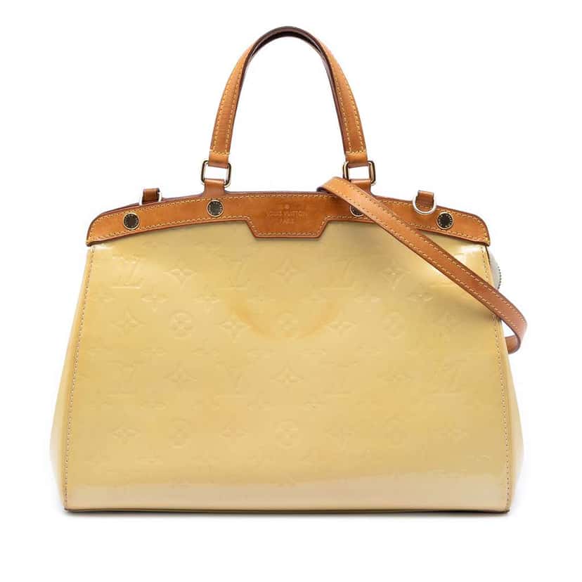 Louis Vuitton Monogram Vernis Brea MM Yellow Leather Very good condition - Front View