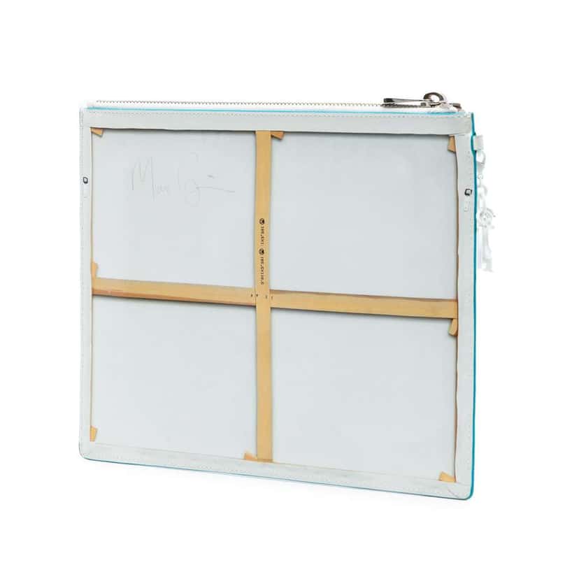 Dior Marc Quinn Eyeball Print Leather Clutch White Leather Very good condition - Back View