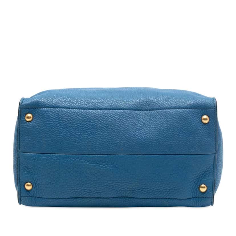 Prada Vitello Daino Open Convertible Tote Blue Leather Very good condition - Inside View