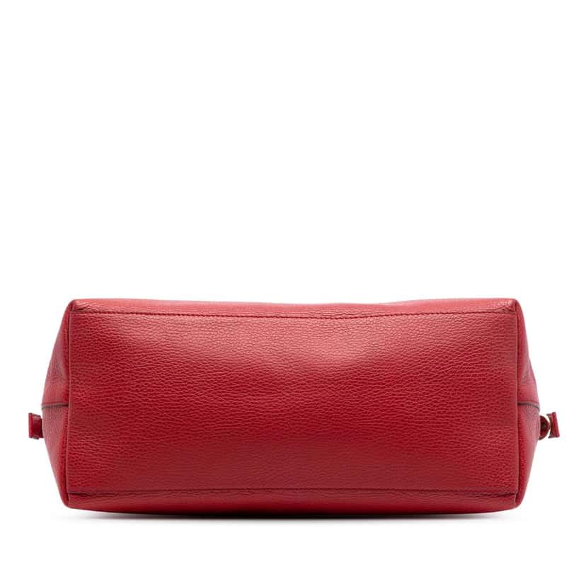 Gucci Large Dollar Calfskin GG Charm Dome Satchel Red Leather Very good condition - Inside View