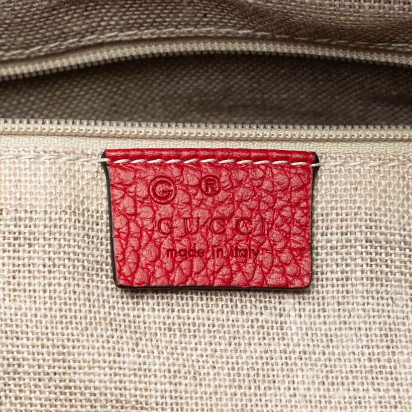 Gucci Large Dollar Calfskin GG Charm Dome Satchel Red Leather Very good condition - Box View