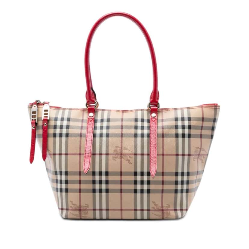 Burberry Small Haymarket Check Coated Canvas Salisbury Tote Beige Canvas Very good condition - Front View