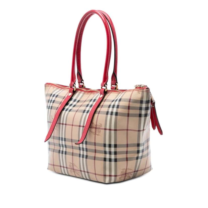Burberry Small Haymarket Check Coated Canvas Salisbury Tote Beige Canvas Very good condition - Back View