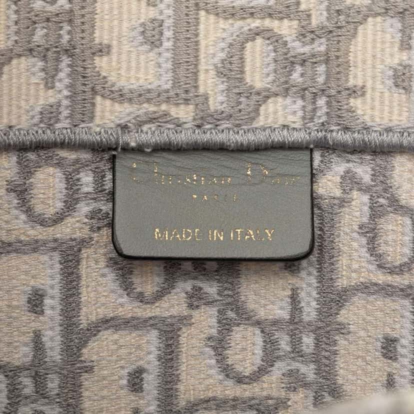Dior Medium Oblique Embroidered Canvas Book Tote Grey Canvas Very good condition - Box View