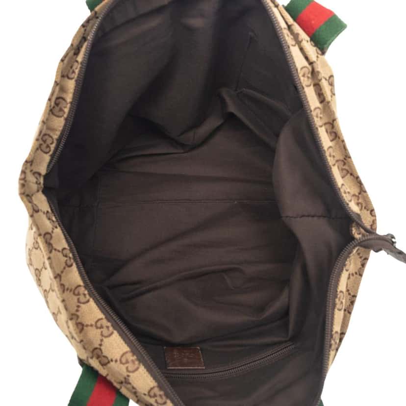 Gucci GG Canvas Web Tote Beige Canvas Very good condition - Model View