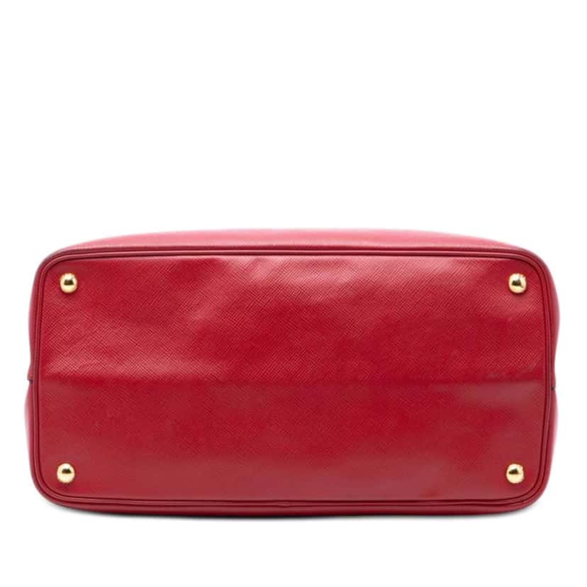 Prada Medium Saffiano Cuir Double Satchel Red Leather Very good condition - Inside View