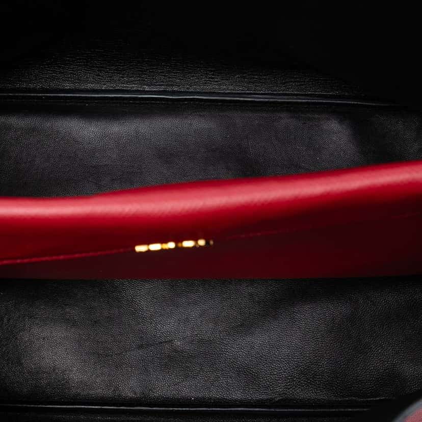 Prada Medium Saffiano Cuir Double Satchel Red Leather Very good condition - Model View