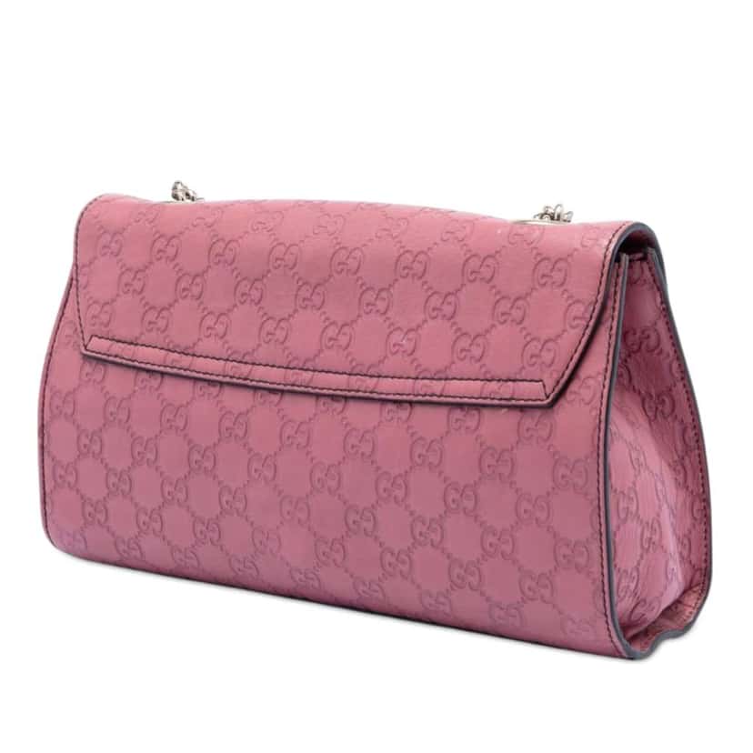 Gucci Medium Guccissima Emily Shoulder Bag Pink Leather Very good condition - Back View