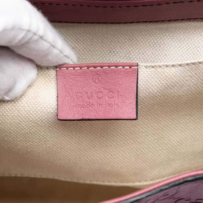 Gucci Medium Guccissima Emily Shoulder Bag Pink Leather Very good condition - Box View