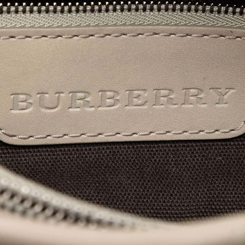 Burberry Small Smoke Check Coated Canvas Northfield Satchel Beige Canvas Very good condition - Box View
