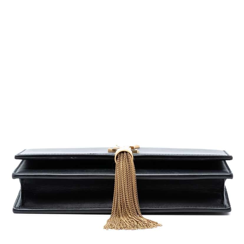 Saint Laurent Small Smooth Calfskin Monogram Kate Tassel Crossbody Black Leather Very good condition - Inside View