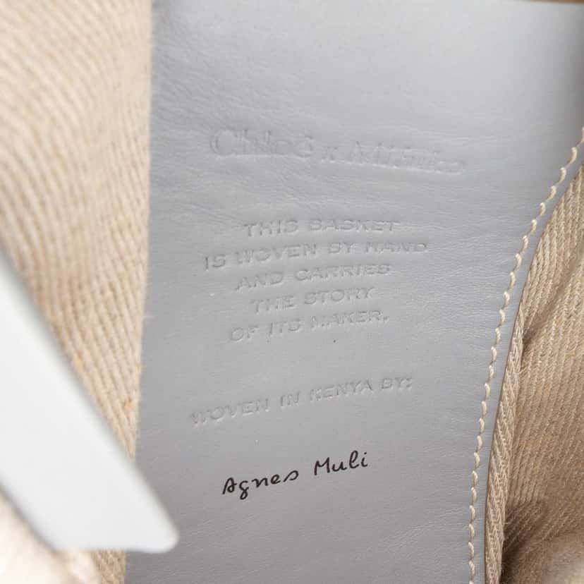 Chloé Raffia Drawstring Woody Basket Bag Brown Very good condition - Box View