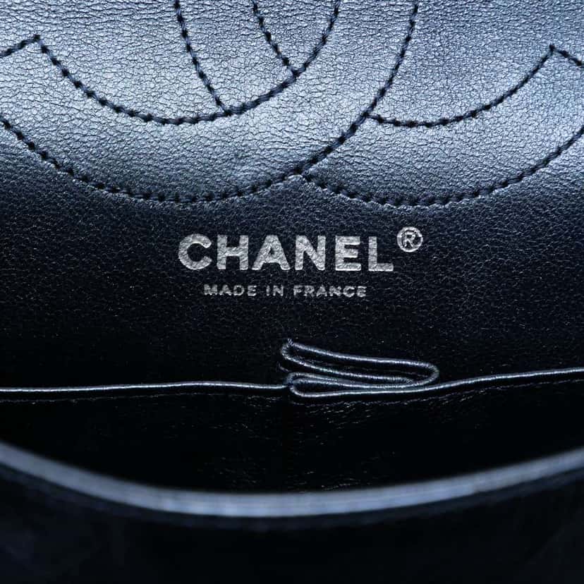 Chanel Quilted Metallic Aged Calfskin Reissue 2.55 Double Flap 226 Blue Leather Very good condition - Box View