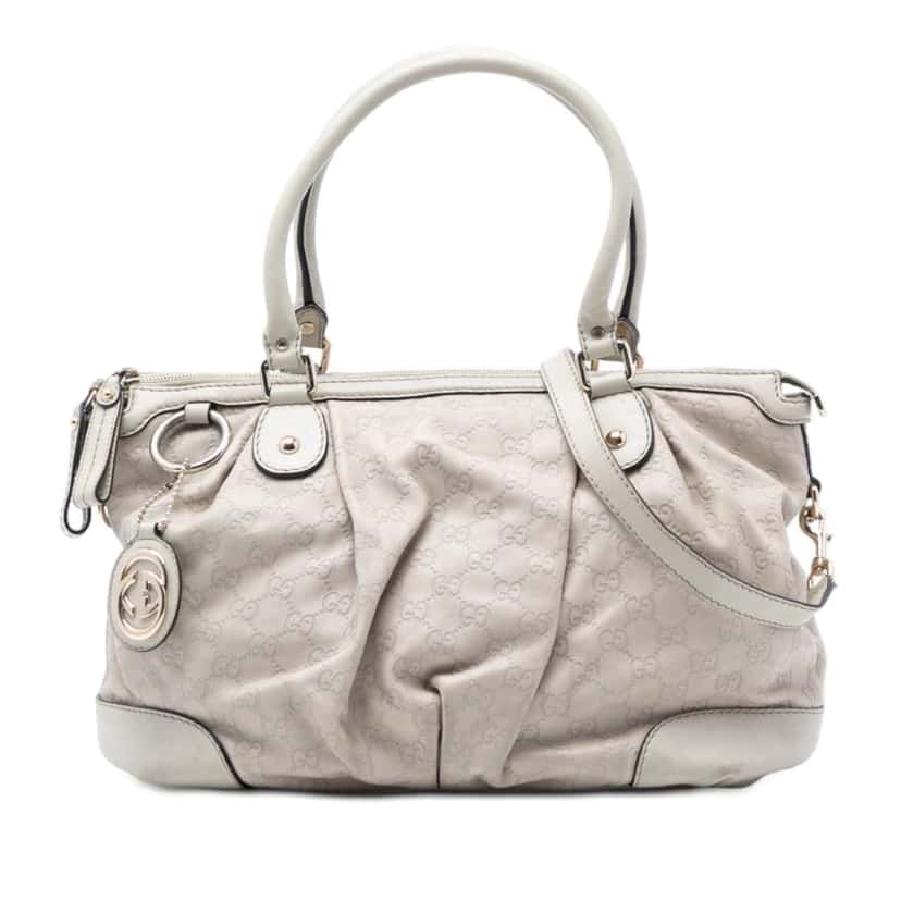Gucci Guccissima Sukey Satchel White Leather Very good condition - Front View