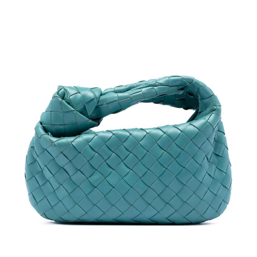 Bottega Veneta Mini Nappa Intrecciato Jodie Blue Leather Very good condition - Front View