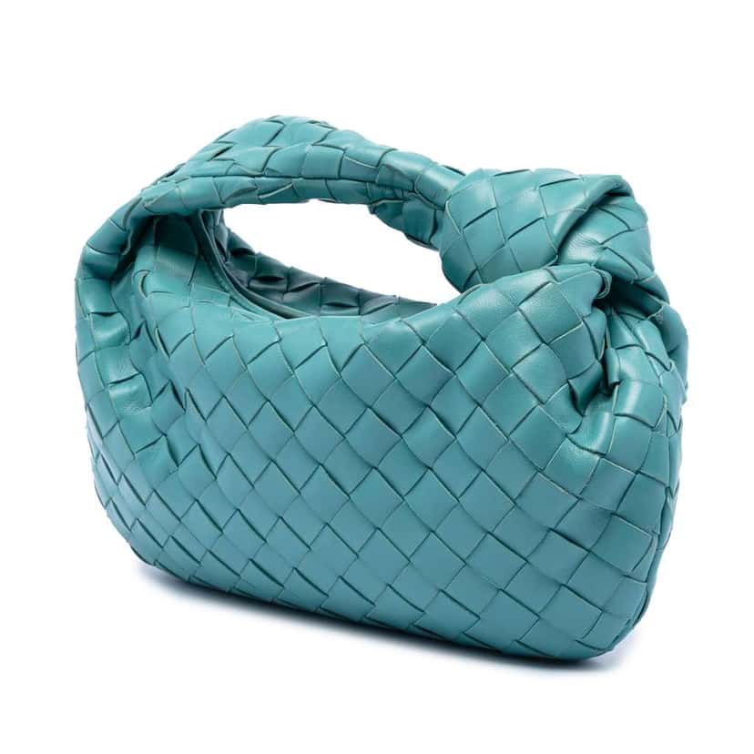 Bottega Veneta Mini Nappa Intrecciato Jodie Blue Leather Very good condition - Back View