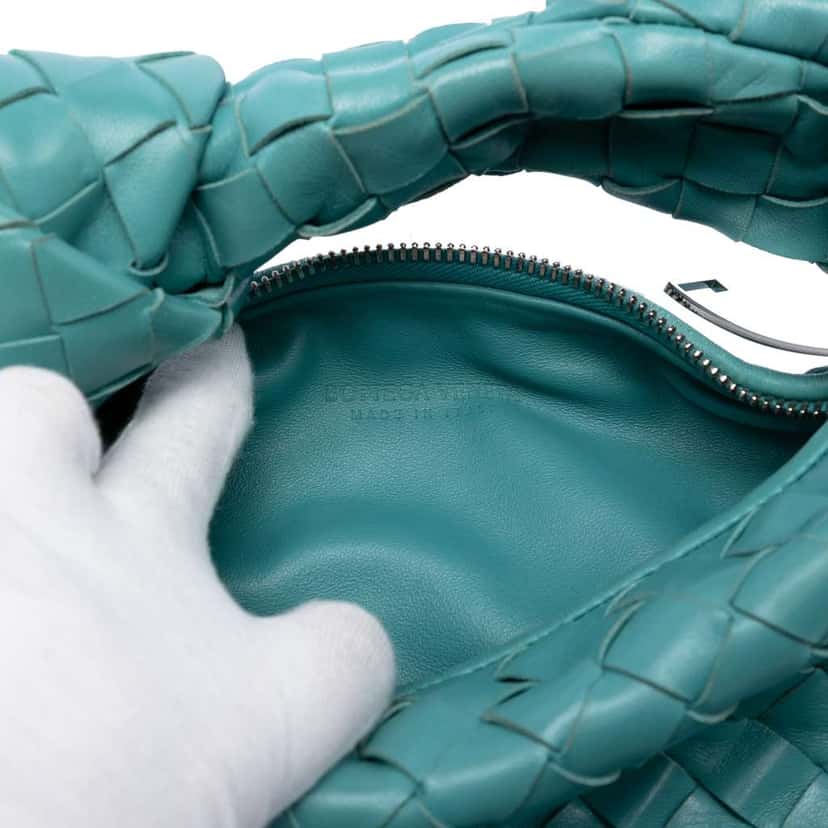 Bottega Veneta Mini Nappa Intrecciato Jodie Blue Leather Very good condition - Box View