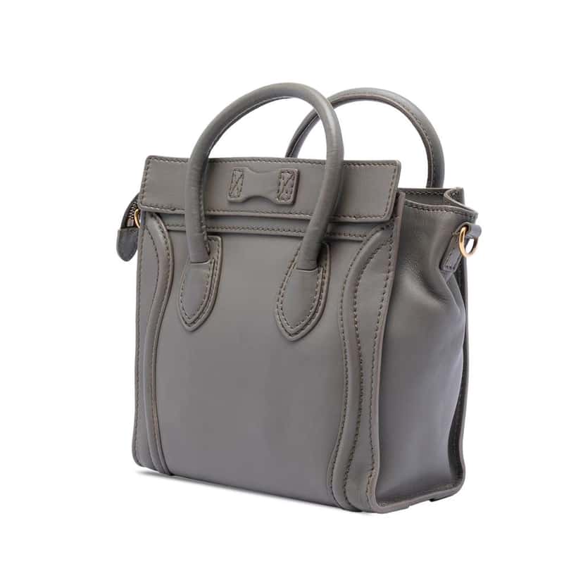 Celine Nano Leather Luggage Tote Grey Leather Very good condition - Back View