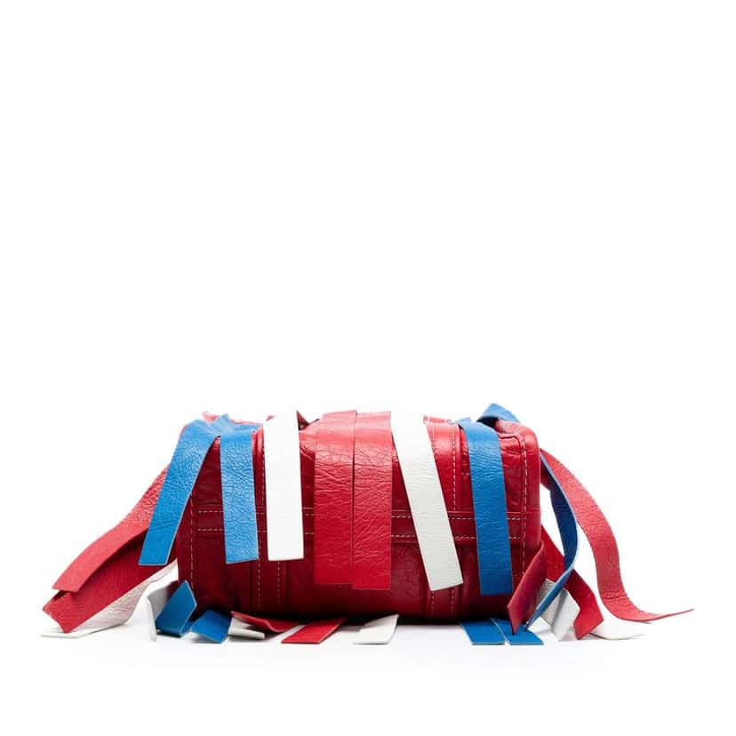 Balenciaga XS Lambskin Fringe Bazar Shopper Satchel Red Leather Very good condition - Inside View