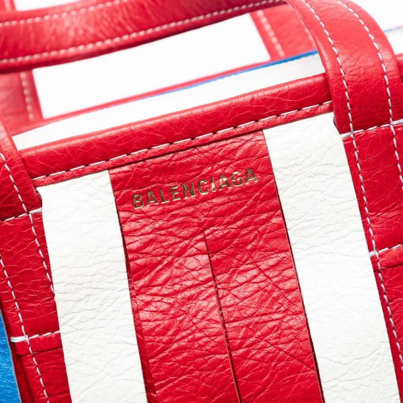 Balenciaga XS Lambskin Fringe Bazar Shopper Satchel Red Leather Very good condition - Box View