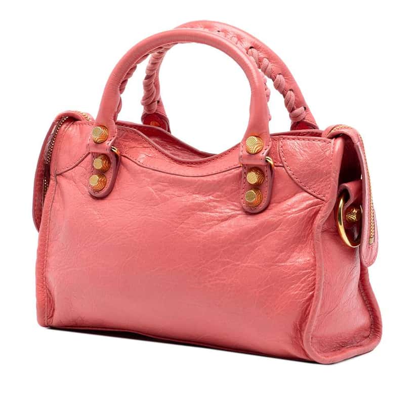 Balenciaga Mini Lambskin Motocross Giant 21 City Satchel Pink Leather Very good condition - Back View
