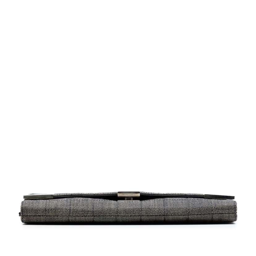 Chanel CC Choco Bar Denim Chain Flap Grey Denim Very good condition - Inside View