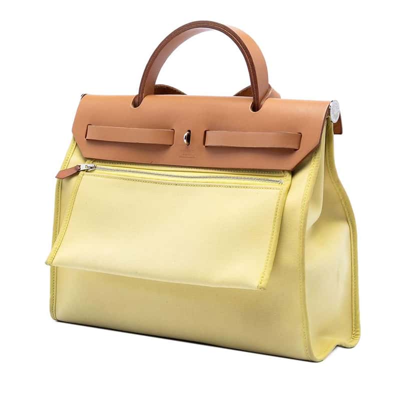 Hermès Toile Herbag Zip 31 Yellow Canvas Very good condition - Back View