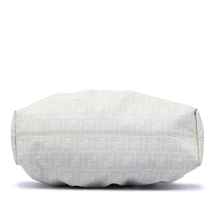 Fendi Large Zucca Coated Canvas Chef Shoulder Bag White Canvas Very good condition - Inside View