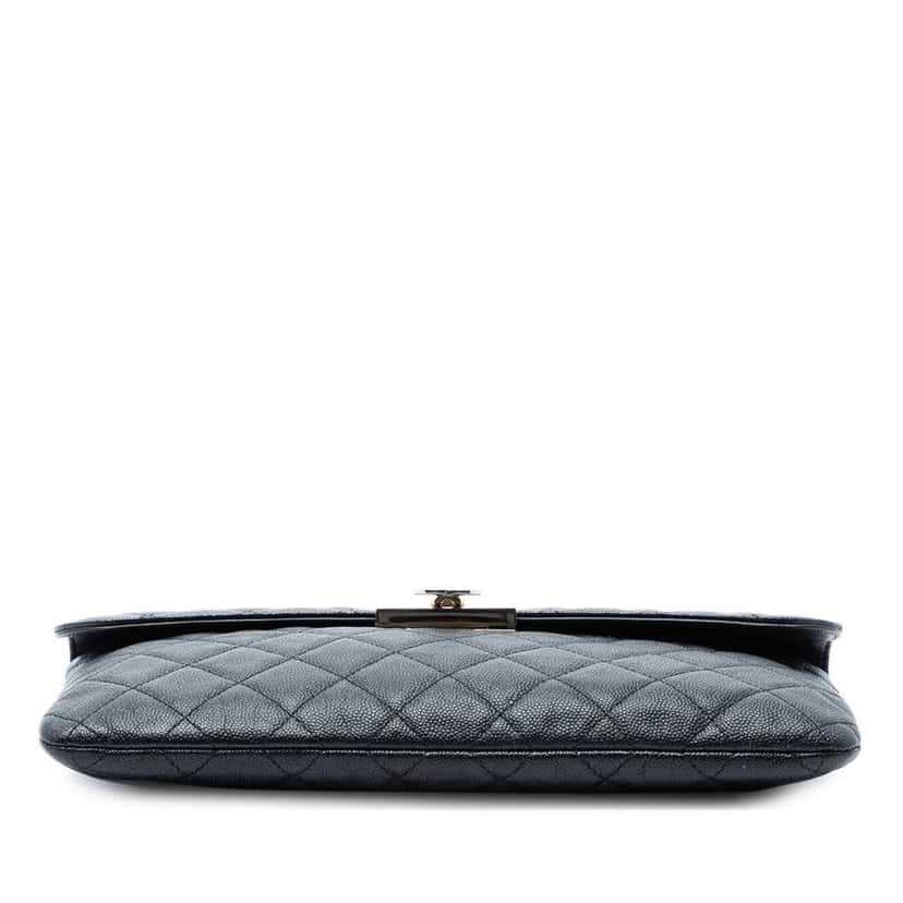 Chanel Medium Quilted Caviar Golden Class O Case Clutch Black Leather Very good condition - Inside View