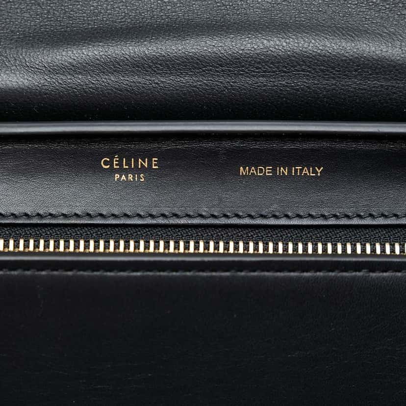 Celine Small Tricolor Leather Trapeze Satchel Black Leather Very good condition - Box View