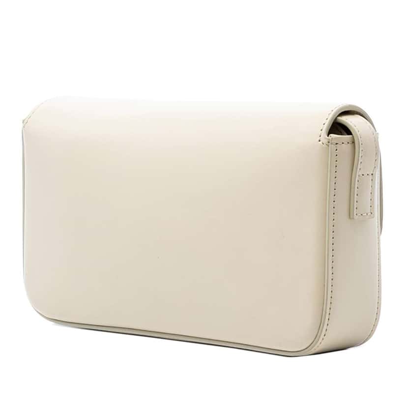 Celine Shiny Calfskin Triomphe Claude Shoulder Bag Brown Leather Very good condition - Back View