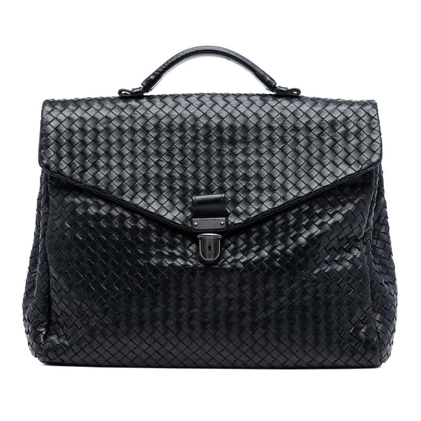 Bottega Veneta Nappa Intrecciato Briefcase Black Leather Very good condition - Front View
