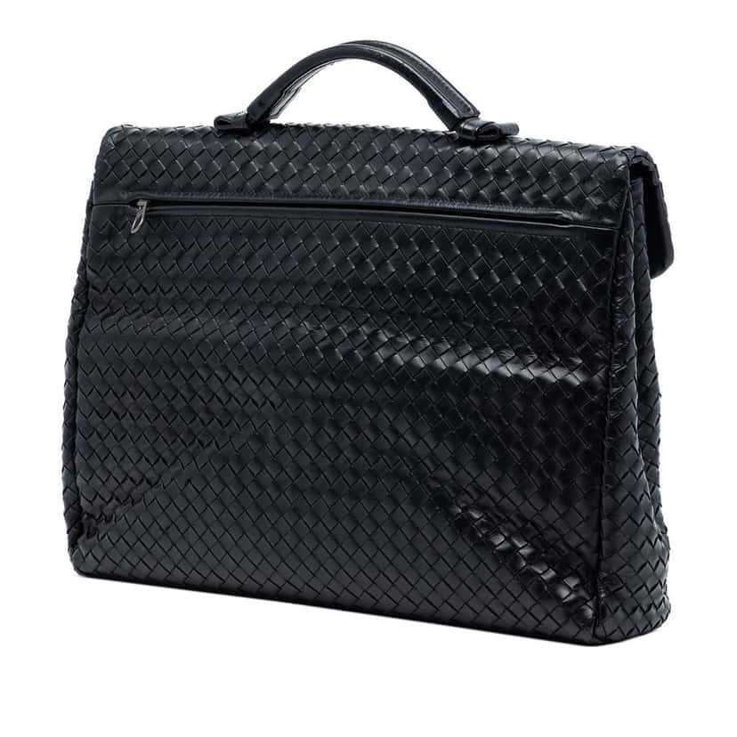 Bottega Veneta Nappa Intrecciato Briefcase Black Leather Very good condition - Back View