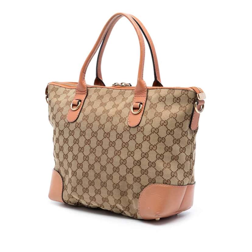 Gucci GG Canvas Heart Bit Satchel Beige Canvas Very good condition - Back View