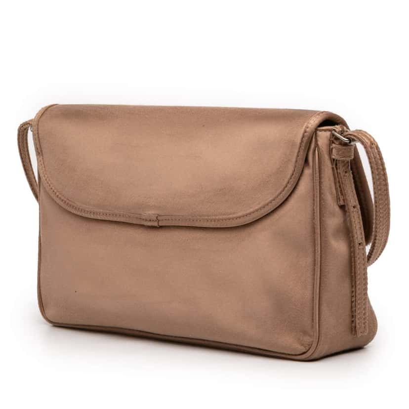 Balenciaga Distressed Satin Leopolda Pochette Brown Satin Very good condition - Back View