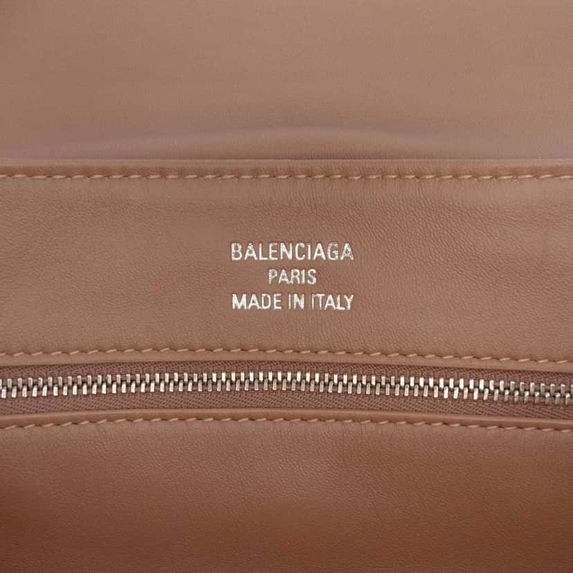 Balenciaga Distressed Satin Leopolda Pochette Brown Satin Very good condition - Box View