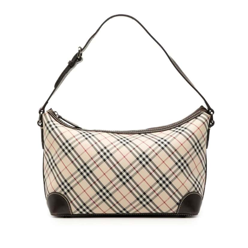 Burberry Nova Check Canvas Shoulder Bag Beige Canvas Very good condition - Front View