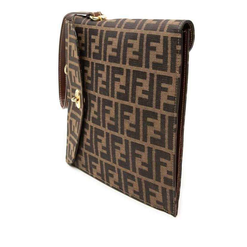 Fendi Zucca Canvas Handbag Brown Canvas Very good condition - Back View