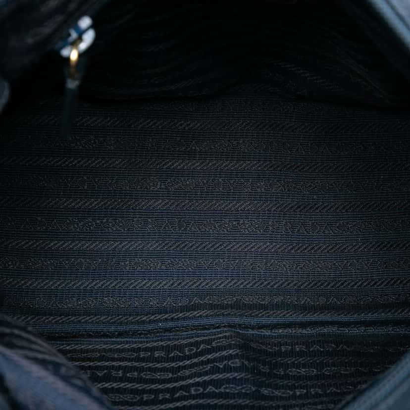 Prada Tessuto Metal Handle Bag Blue Very good condition - Model View