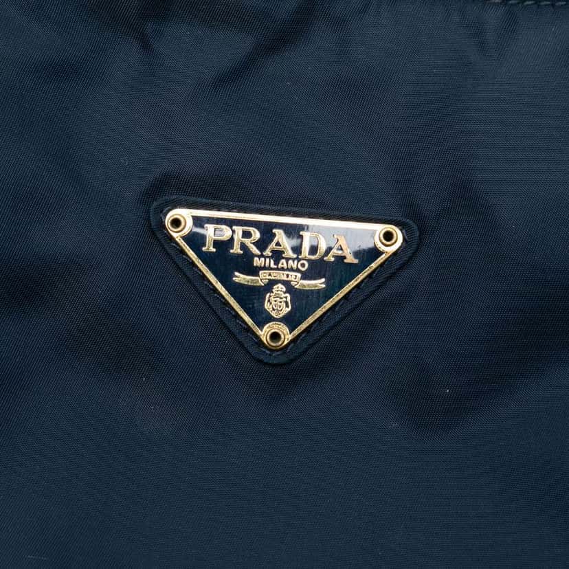 Prada Tessuto Metal Handle Bag Blue Very good condition - Box View
