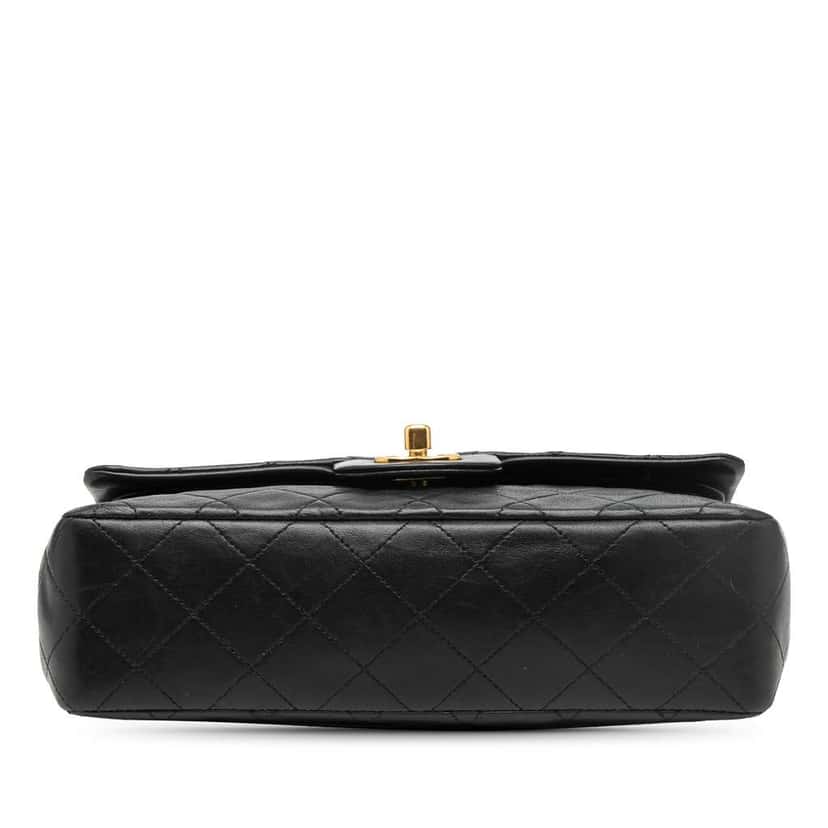 Chanel Small Classic Lambskin Double Flap Black Leather Very good condition - Inside View