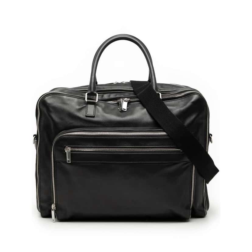 Saint Laurent Leather 24H Weekender Bag Black Leather Very good condition - Front View