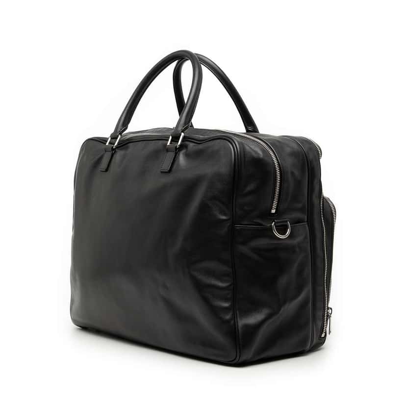 Saint Laurent Leather 24H Weekender Bag Black Leather Very good condition - Back View