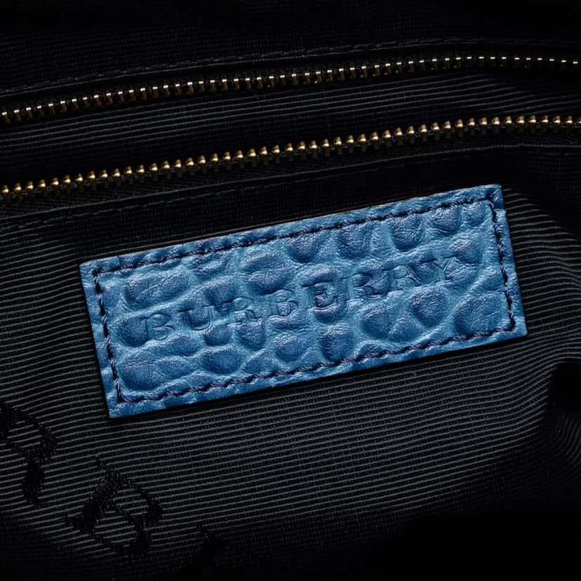 Burberry Medium Grained Calfskin Alchester Satchel Blue Leather Very good condition - Box View