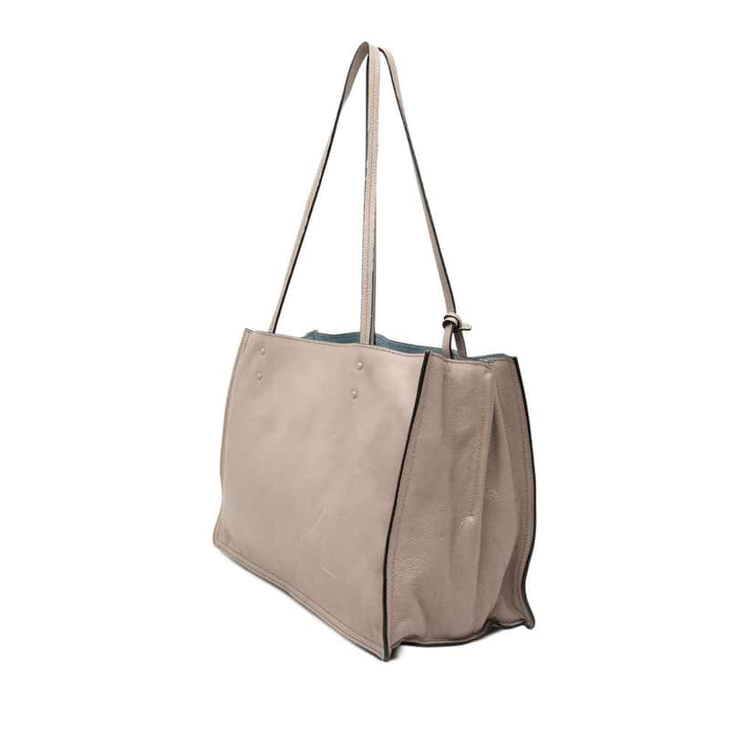 Prada Glace Calf Etiquette Tote Grey Leather Very good condition - Back View