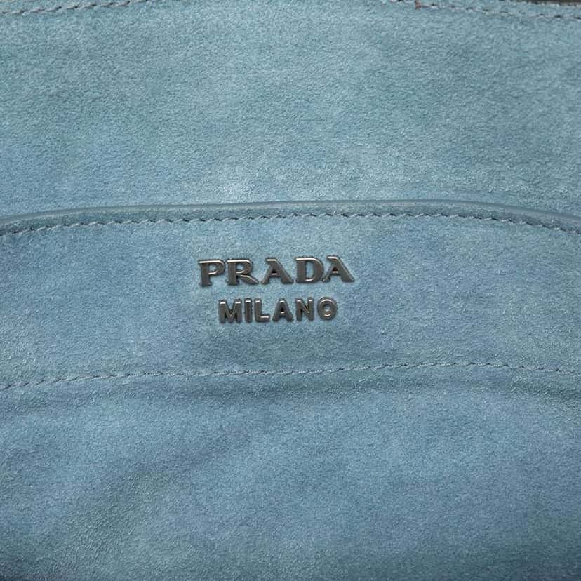 Prada Glace Calf Etiquette Tote Grey Leather Very good condition - Box View