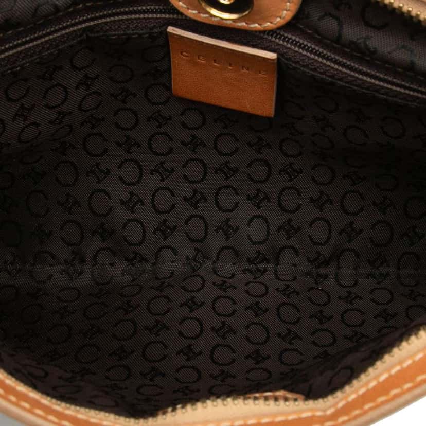 Celine C Macadam Suede Clutch On Chain Brown Leather Very good condition - Model View