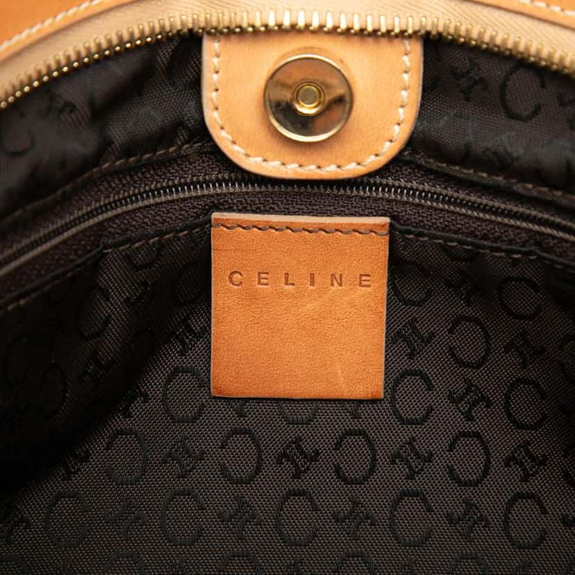 Celine C Macadam Suede Clutch On Chain Brown Leather Very good condition - Box View