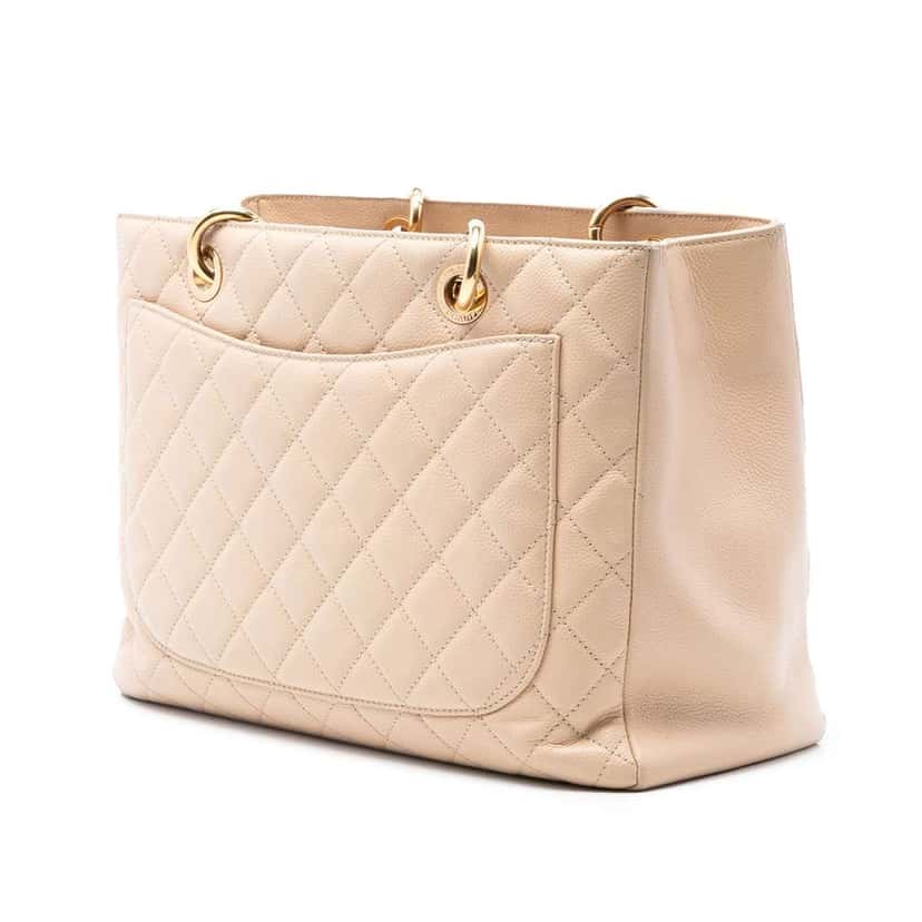 Chanel Caviar Grand Shopping Tote Brown Leather Very good condition - Back View